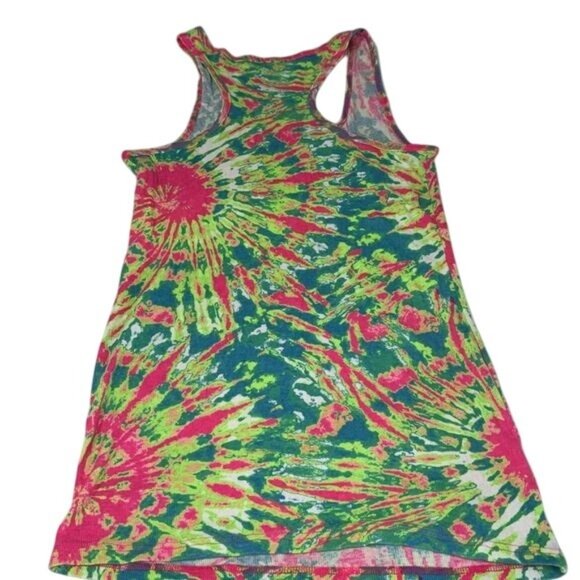 No Boundaries Womens XXL Tie-Dye Racerback Tank Top Bright Neon Colors - Picture 3 of 5